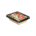 Barquettes LUXIFOOD noir/kraft 180x140x53mm - 850ml